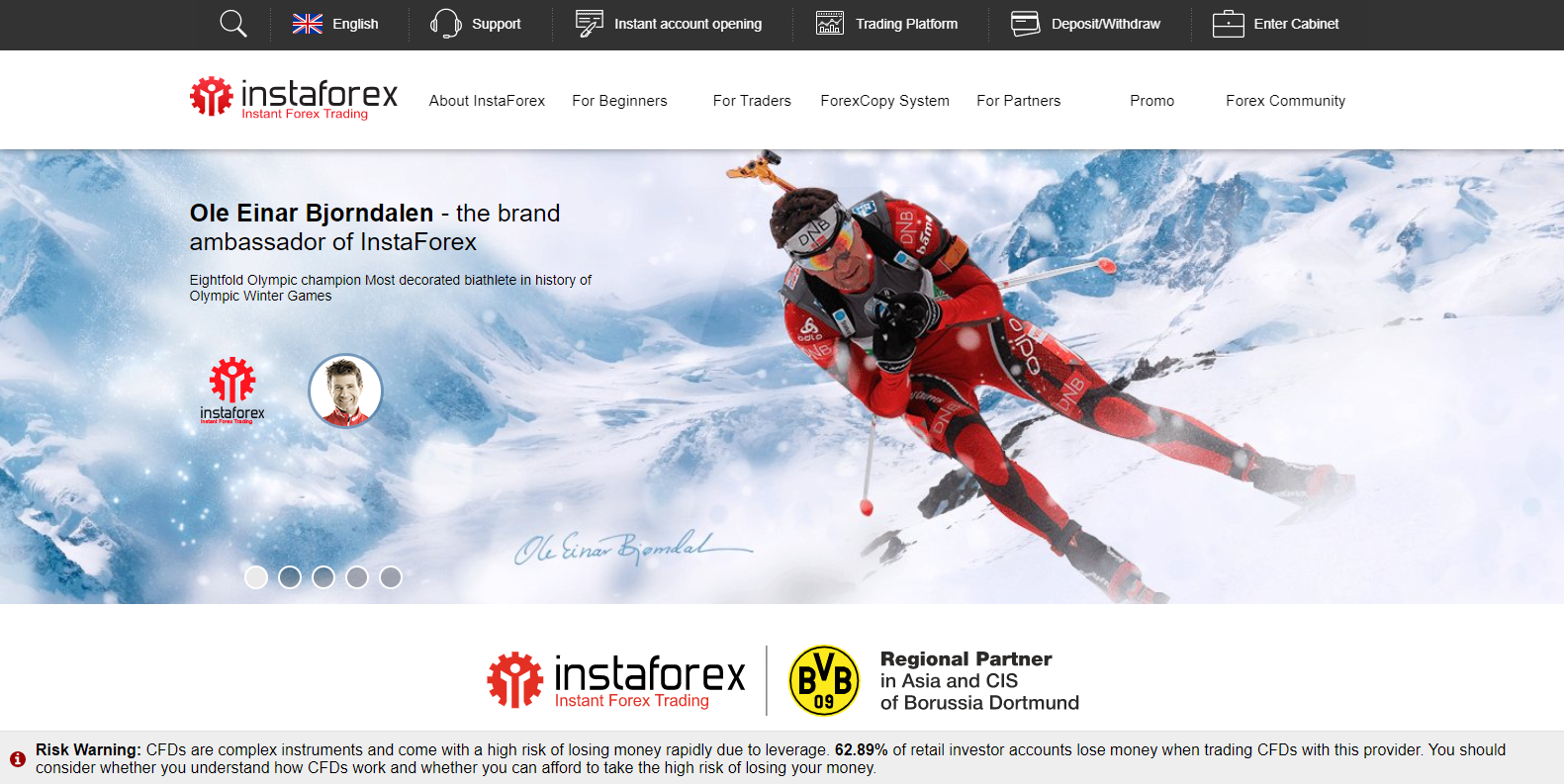 InstaForex homepage InstaForex homepage